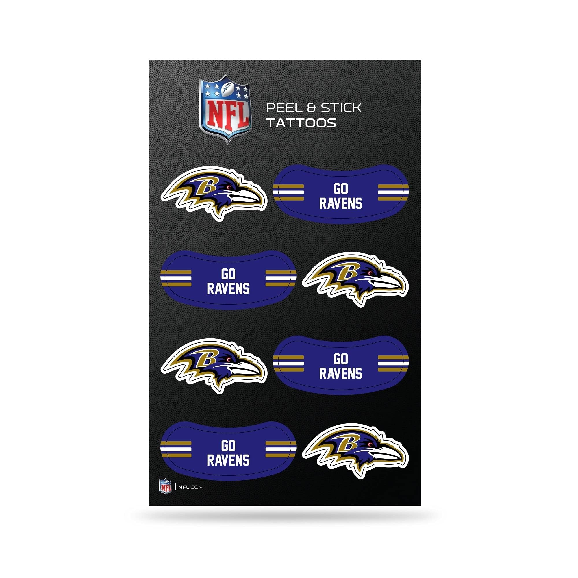 Tatuajes Para Pelar Y Pegar Rico Industries Nfl Baltimore Ravens - Venta Internacional. $458