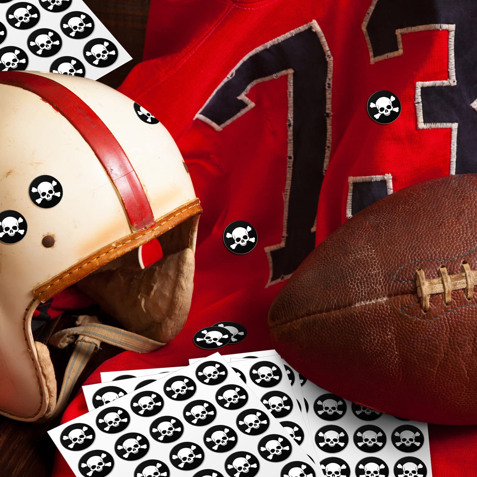 Foto 6 pulgar | Calcomanías Leinuosen Skull Youth Football Baseball - Venta Internacional.