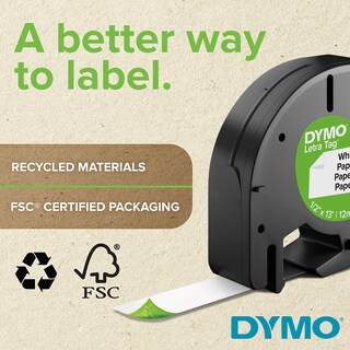 Foto 2 | Cinta De Etiquetado Dymo Lt De Plástico Para Rotuladoras Letratag, 12 Mm - Venta Internacional.