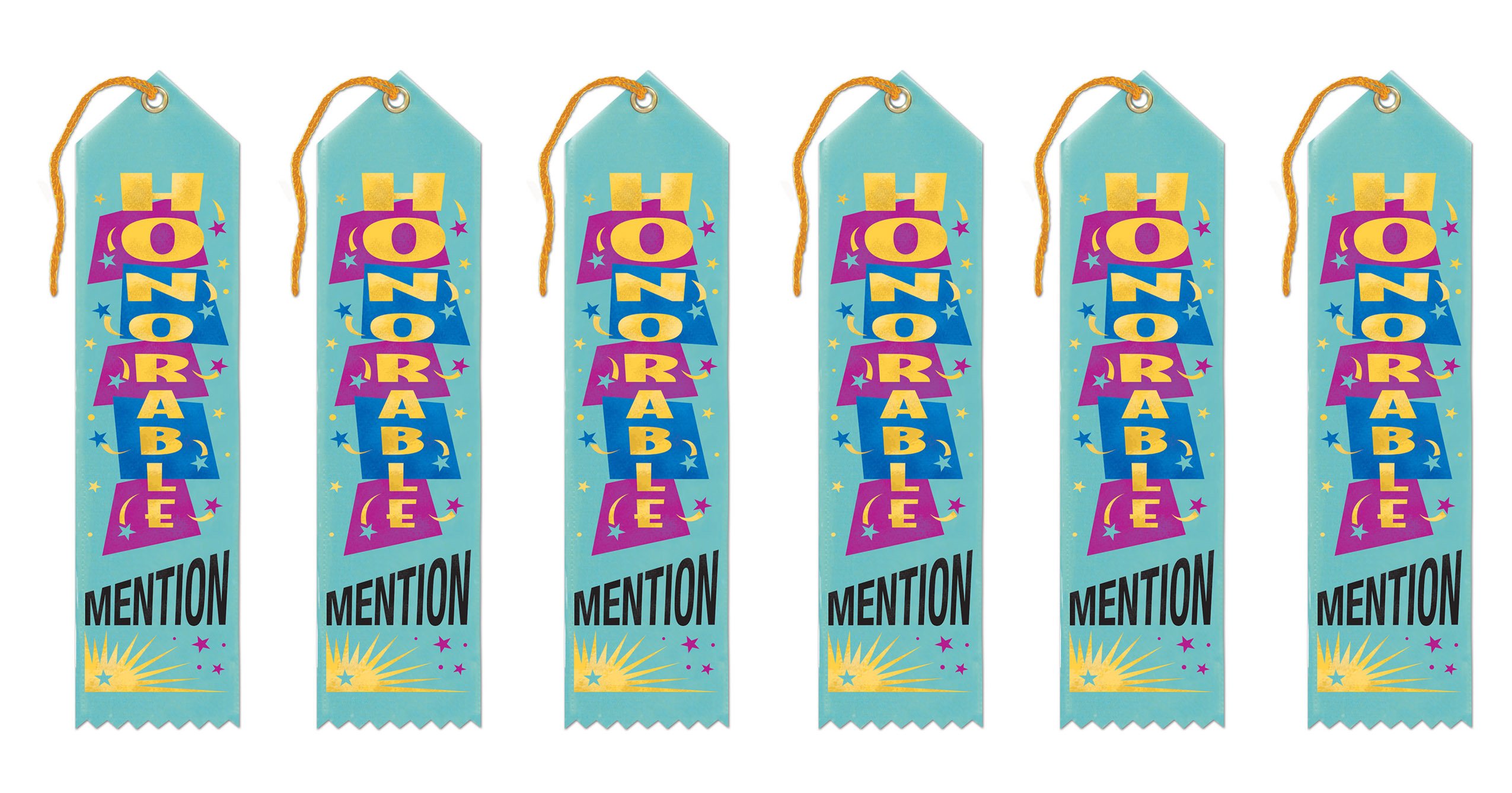 Foto 2 pulgar | Award Ribbons Beistle Tdg-1199-022735300743, 5 X 20 Cm, Paquete De 6 - Venta Internacional.
