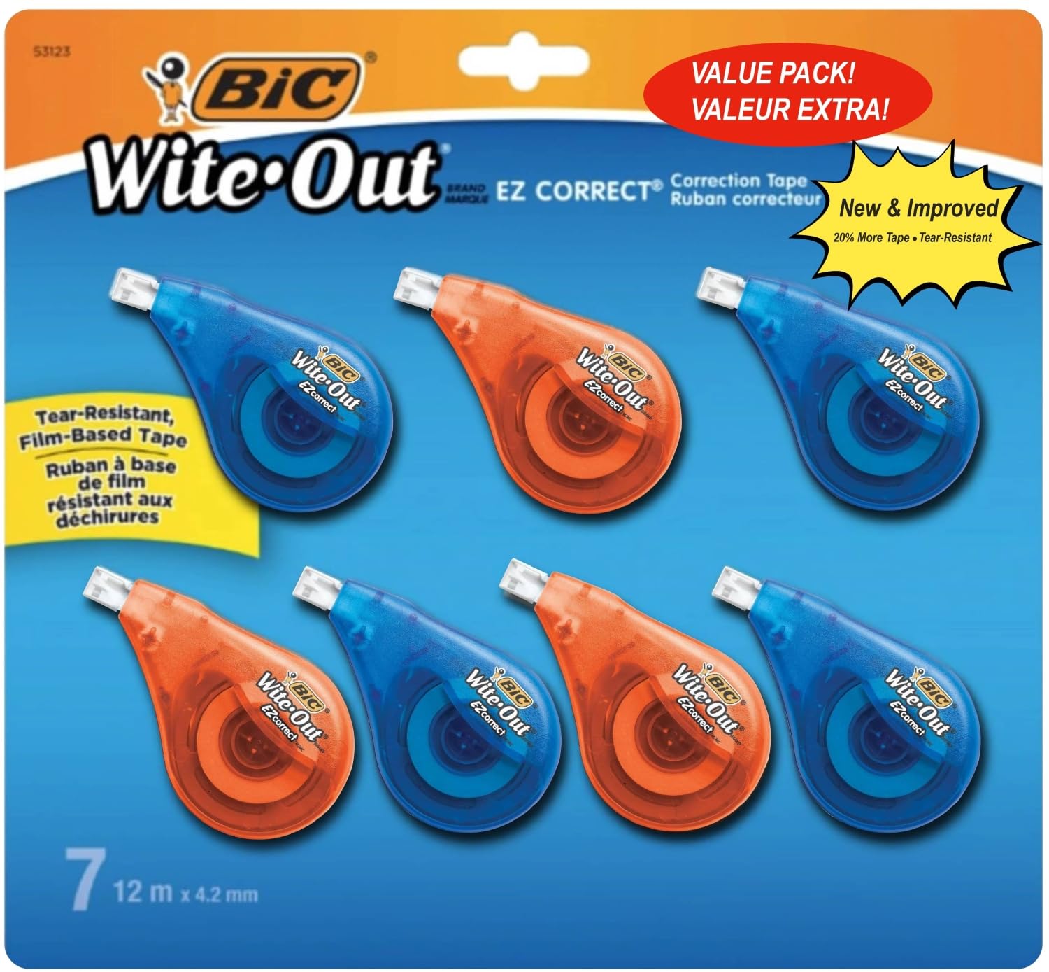 Cinta Correctora Bic Wite-out Ez Correct De 39 3 M  Paquete De 7 - Venta Internacional.