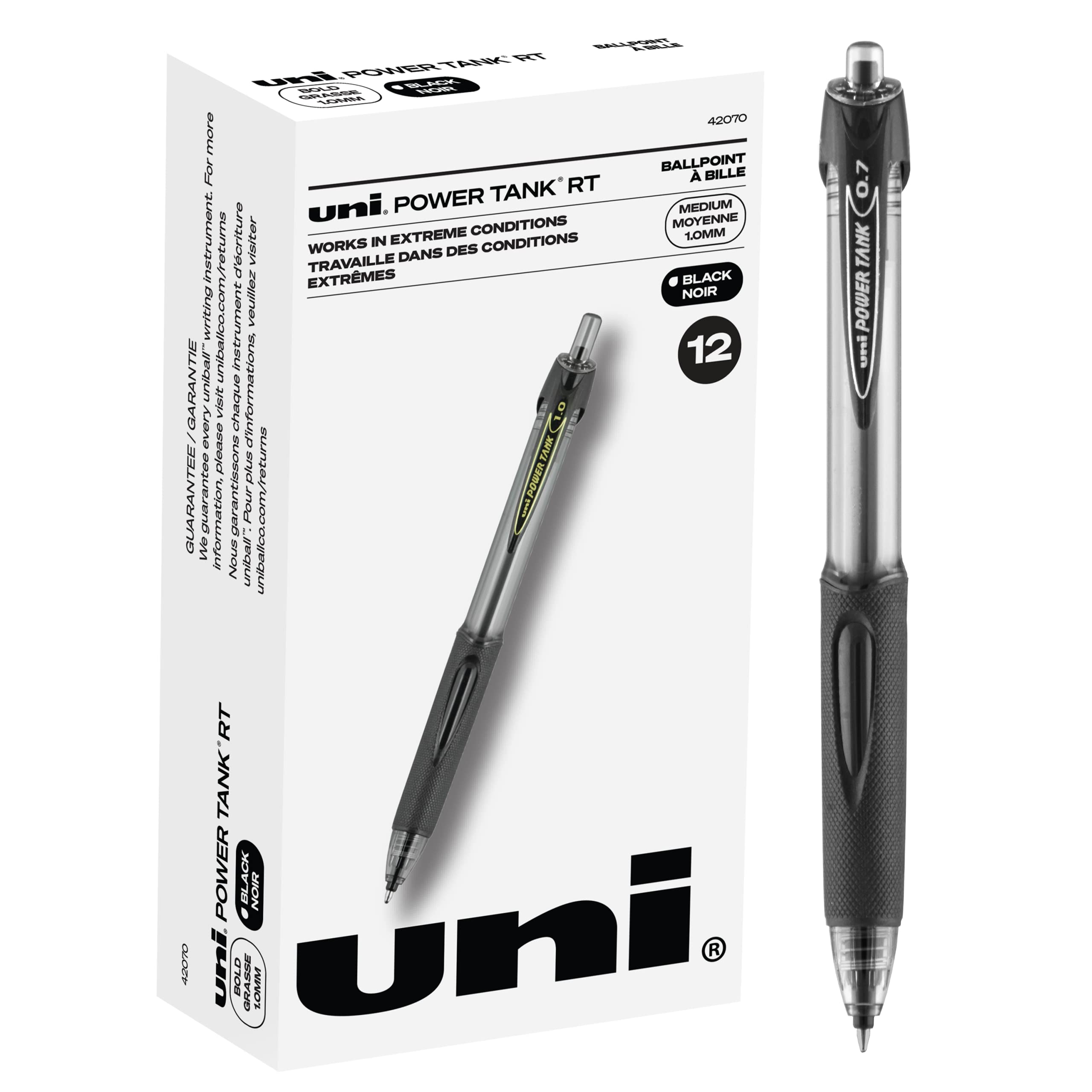 Foto 1 | Venta Internacional - Bolígrafo Uni-ball Powertank Rt Negro 1.0 Mm 12 Piezas