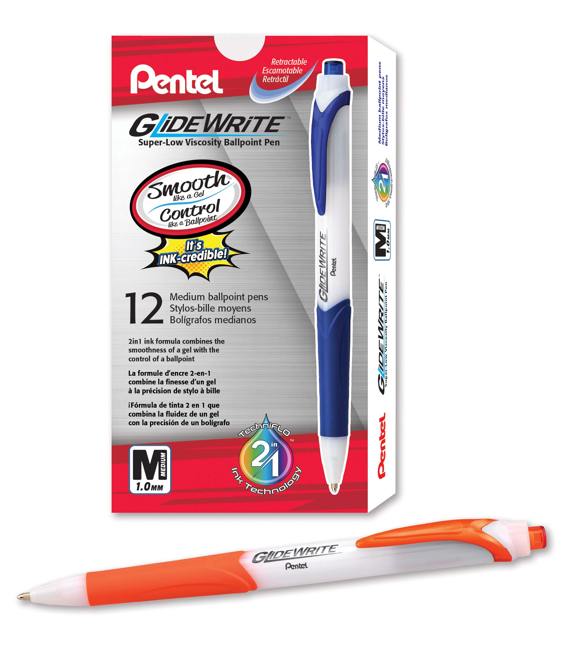 Foto 2 pulgar | Venta Internacional - Bolígrafo Pentel Glidewrite Techniflo Ink 1.0 mm 12 Piezas