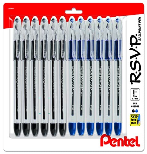 Venta Internacional - Bolígrafo Pentel Rsvp 0,7 Mm 12 X 6 Pulgadas Tinta Negra Y Azul $573