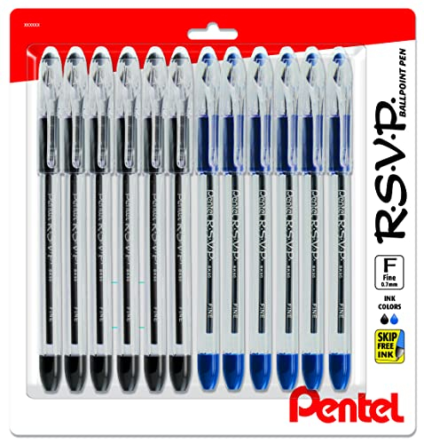 Foto 2 pulgar | Venta Internacional - Bolígrafo Pentel Rsvp 0,7 Mm 12 X 6 Pulgadas Tinta Negra Y Azul