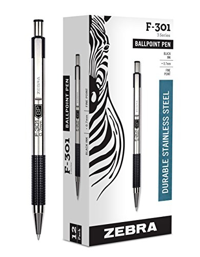 Foto 2 pulgar | Bolígrafo Zebra F-301 Negro Fino 0,7 mm, Paquete de 12 - Importado de Estados Unidos