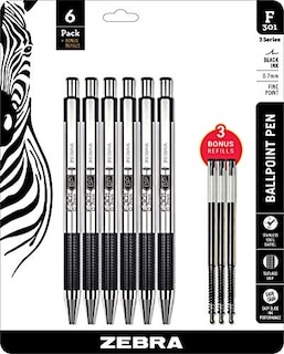 Foto 1 | Venta Internacional - Bolígrafo Zebra F-301 De Acero Inoxidable De Punta Fina X6