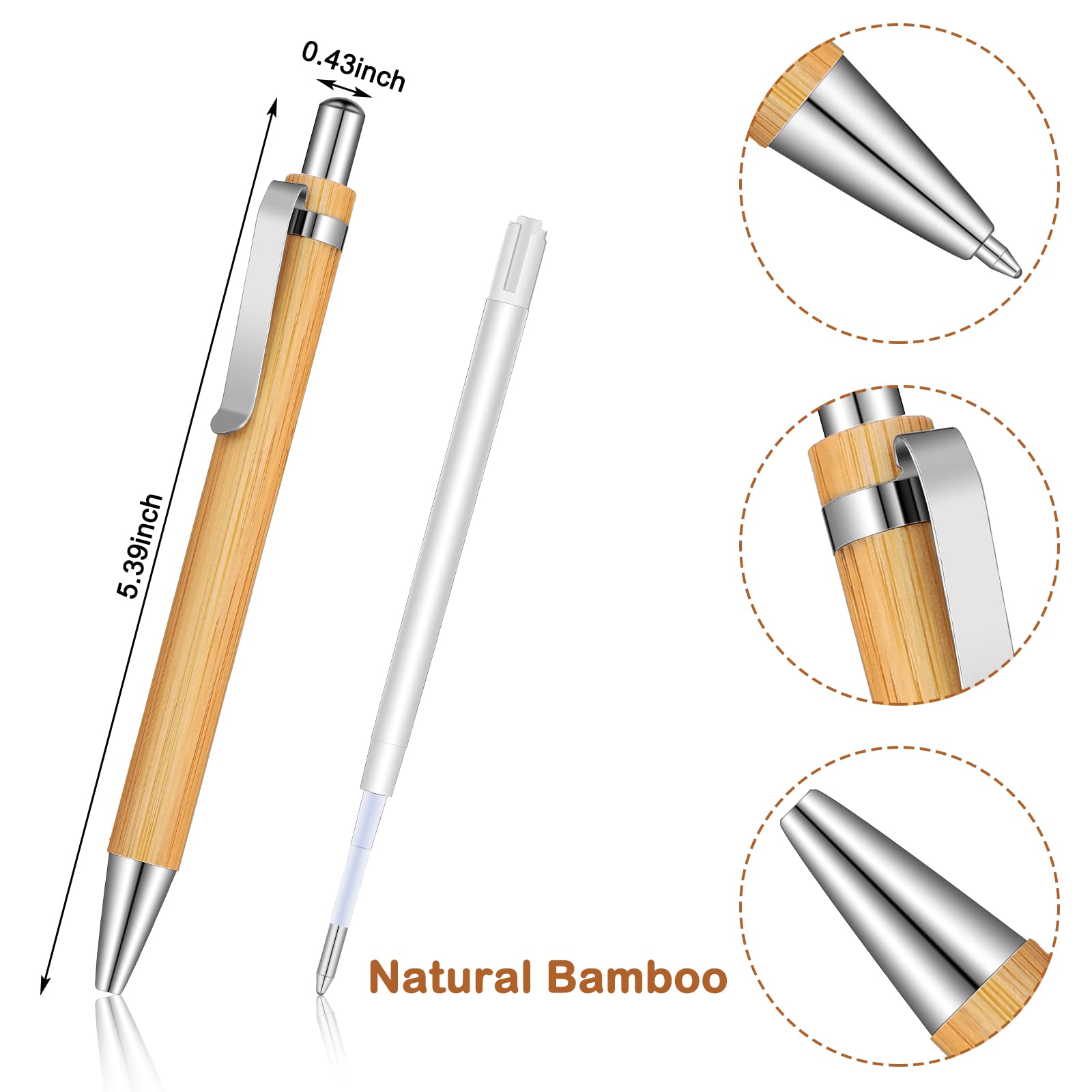 Foto 3 pulgar | Venta Internacional - Bolígrafo Retráctil de Madera de Bambú Outus 1 mm 12 Piezas