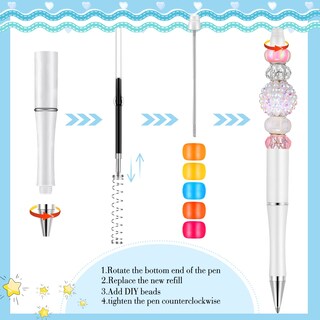 Foto 3 | Venta Internacional - Bolígrafo Beadable Outus 10 Unidades Con Recambios Adicionales Color Blanco