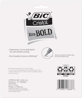 Foto 2 | Venta Internacional - Bolígrafos BIC Cristal Xtra Bold Fashion 1 Paquete de 48 Unidades