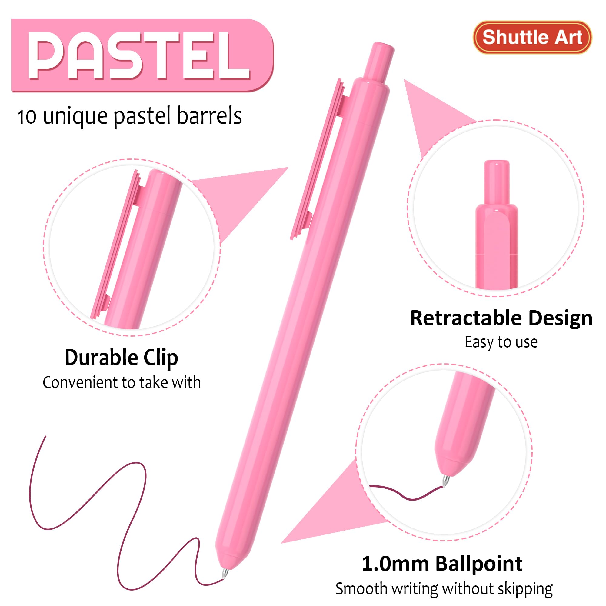 Foto 4 pulgar | Bolígrafos Shuttle Art Tinta de Color Pastel 1 mm 10 Piezas - Venta Internacional
