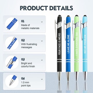 Foto 3 | Bolígrafos Fuhgkg con Citas 12 Unidades Multicolor - Venta Internacional