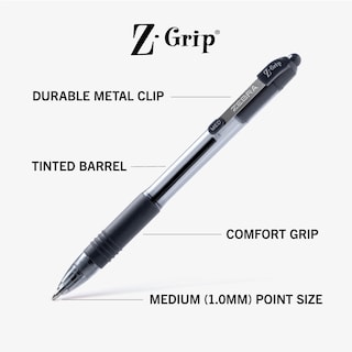 Foto 3 | Bolígrafo Zebra Z-grip Retráctil, Tamaño Mediano, 1.0 Mm, Paquete De 36 - Venta Internacional.