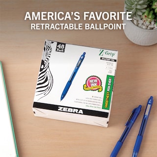 Foto 2 | Bolígrafo Zebra Z-grip Retráctil De Tinta Azul Mediana 48 - Venta Internacional.