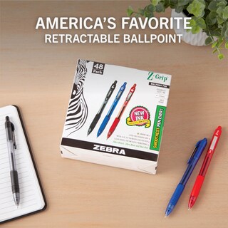 Foto 2 | Bolígrafo Retráctil Pen Zebra Z-grip, Tamaño Mediano, Paquete De 48 - Venta Internacional.