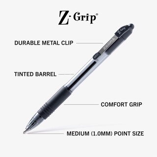 Foto 3 | Bolígrafo Retráctil Pen Zebra Z-grip, Tamaño Mediano, Paquete De 48 - Venta Internacional.