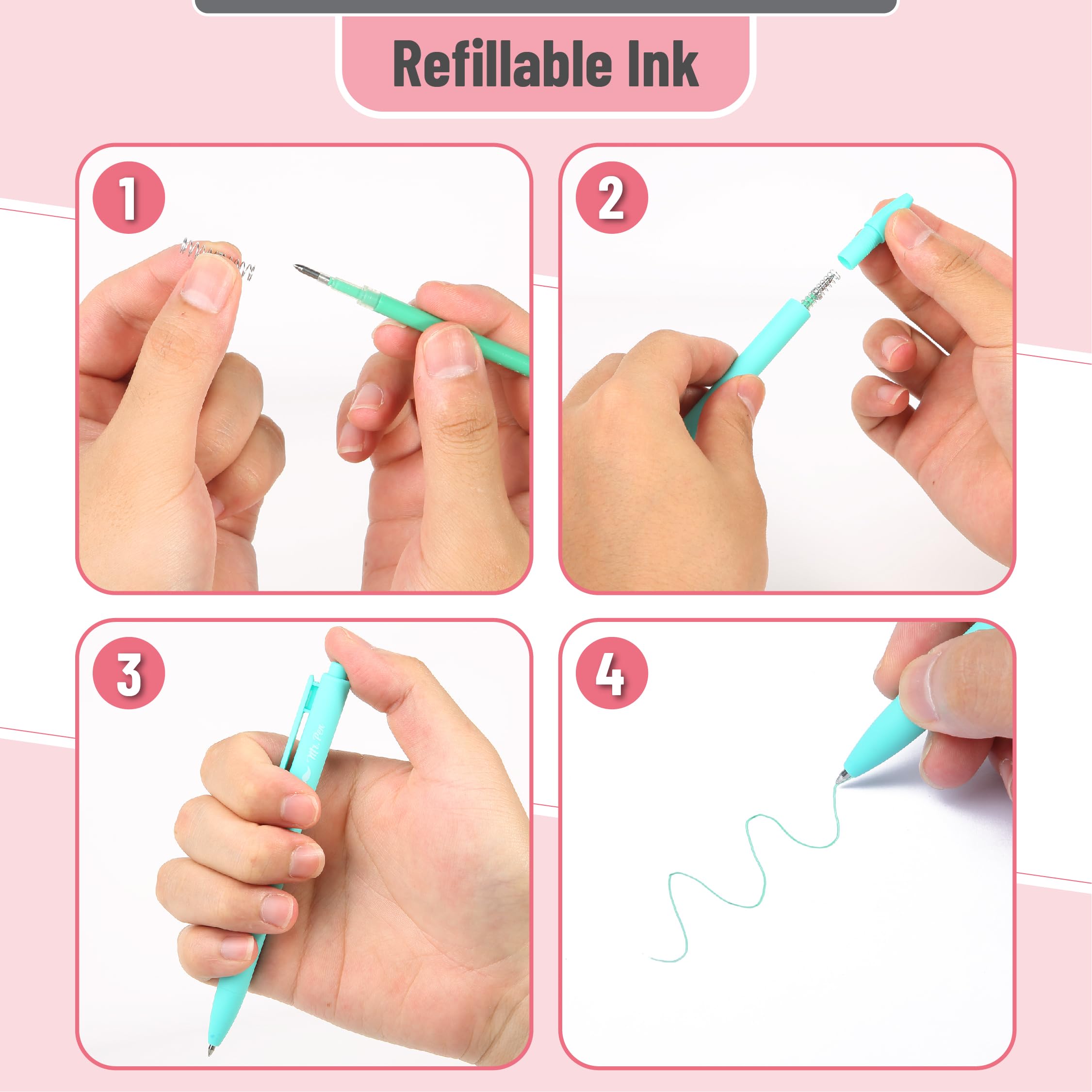 Foto 6 pulgar | Bolígrafos De Gel Mr. Pen Retráctiles De Punta Fina De 0,7 Mm, Paquete De 12 - Venta Internacional.