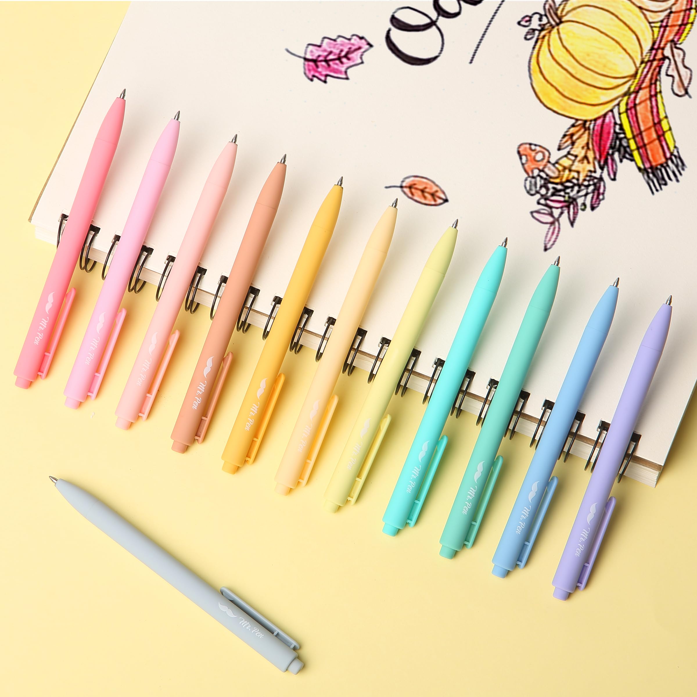 Foto 6 | Bolígrafos De Gel Mr. Pen Retráctiles De Punta Fina De 0,7 Mm, Paquete De 12 - Venta Internacional.
