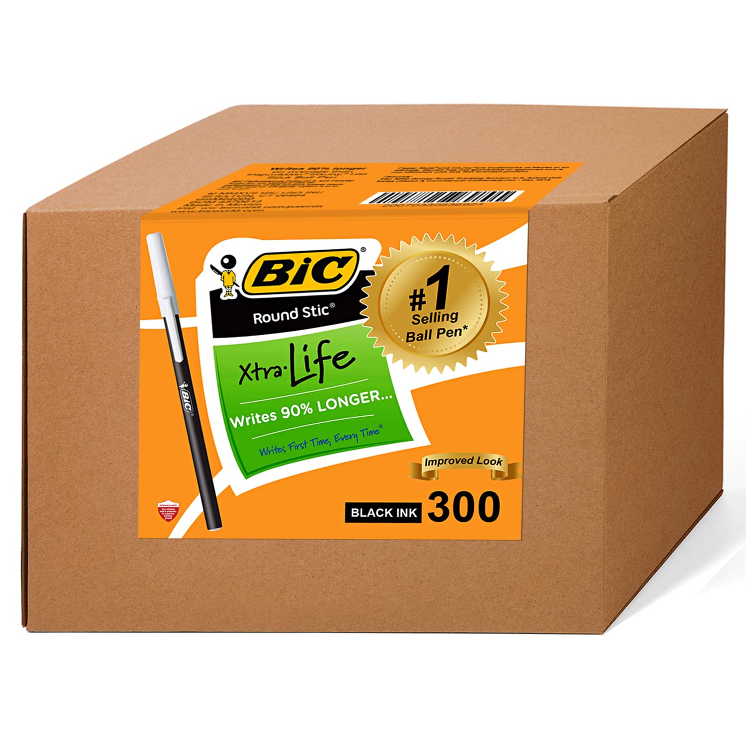 Bolígrafo Bic Round Stic Xtra Life, Tinta Negra, 1,0 Mm, 300 - Venta Internacional. $1,401