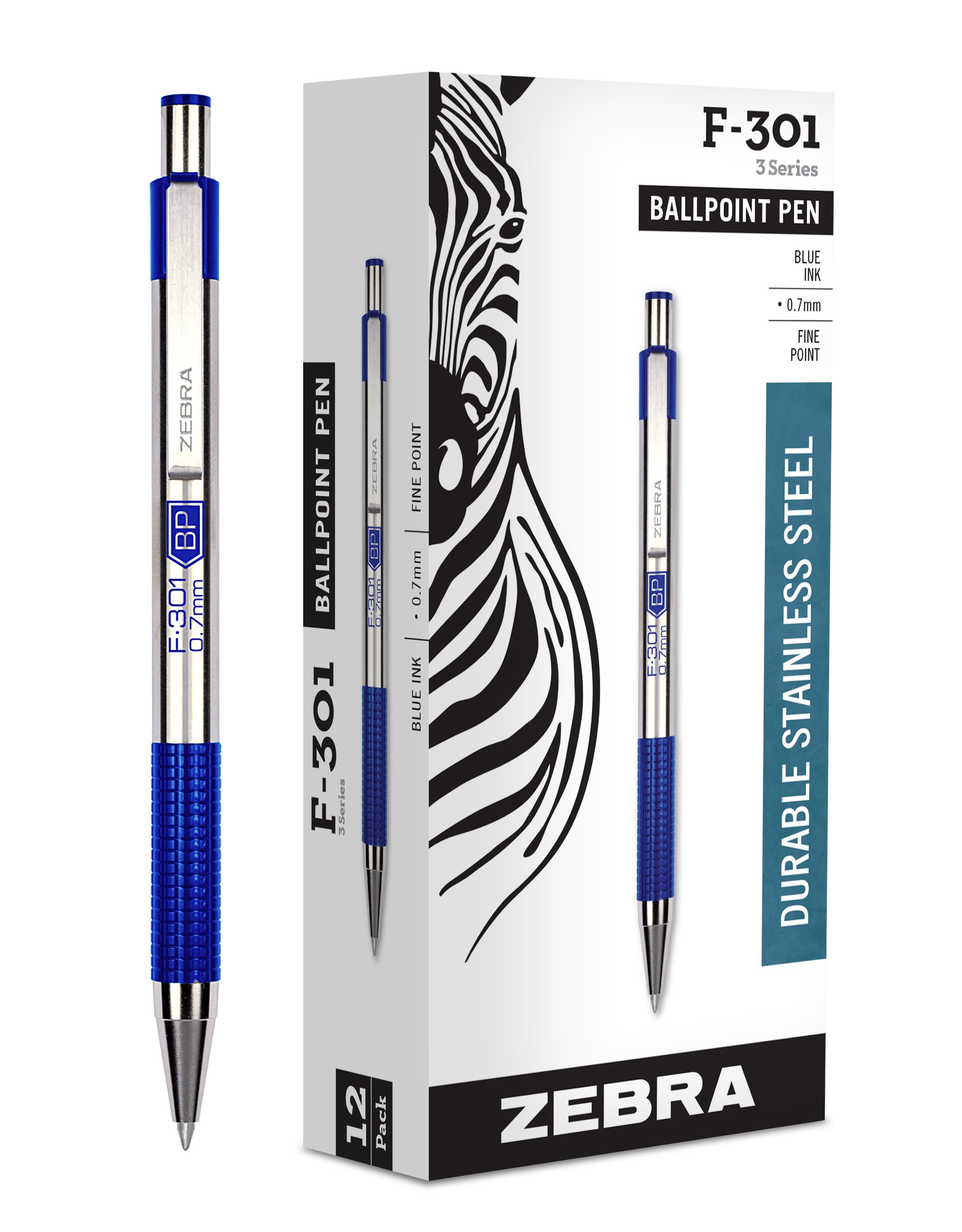 Foto 2 pulgar | Bolígrafo Zebra Pen F-301 De Acero Inoxidable Fino De 0,7 Mm - Venta Internacional.
