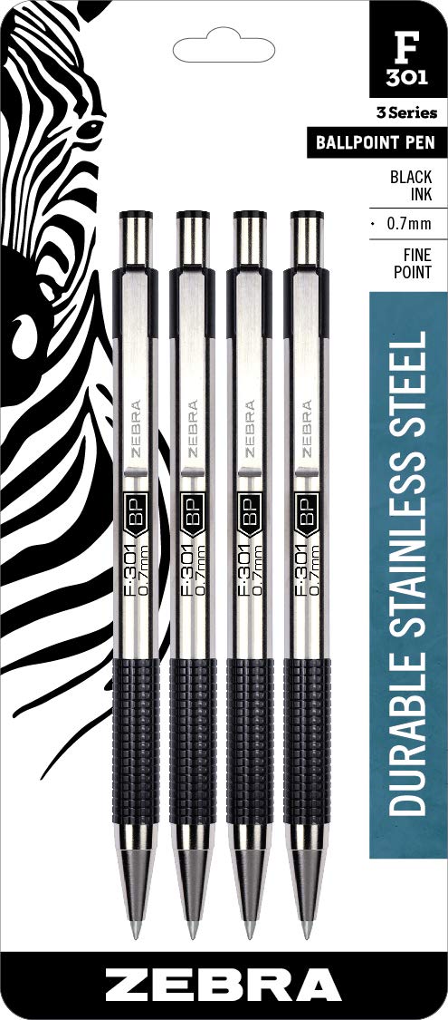 Foto 1 | Bolígrafo Zebra Pen F-301 De Acero Inoxidable Fino De 0,7 Mm - Venta Internacional.