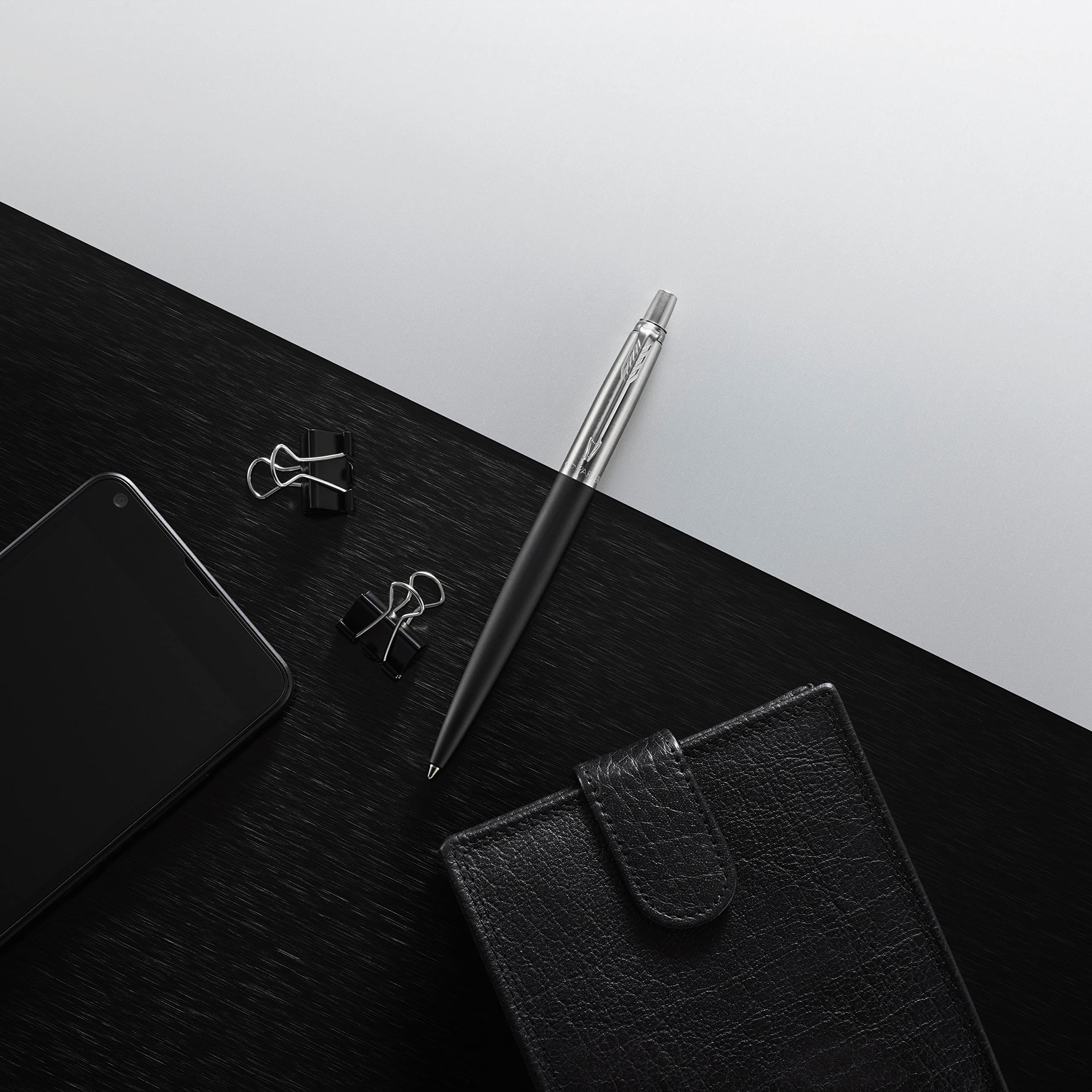 Foto 3 | Bolígrafo Parker Jotter Bond Street Con Borde Negro Cromado - Venta Internacional.