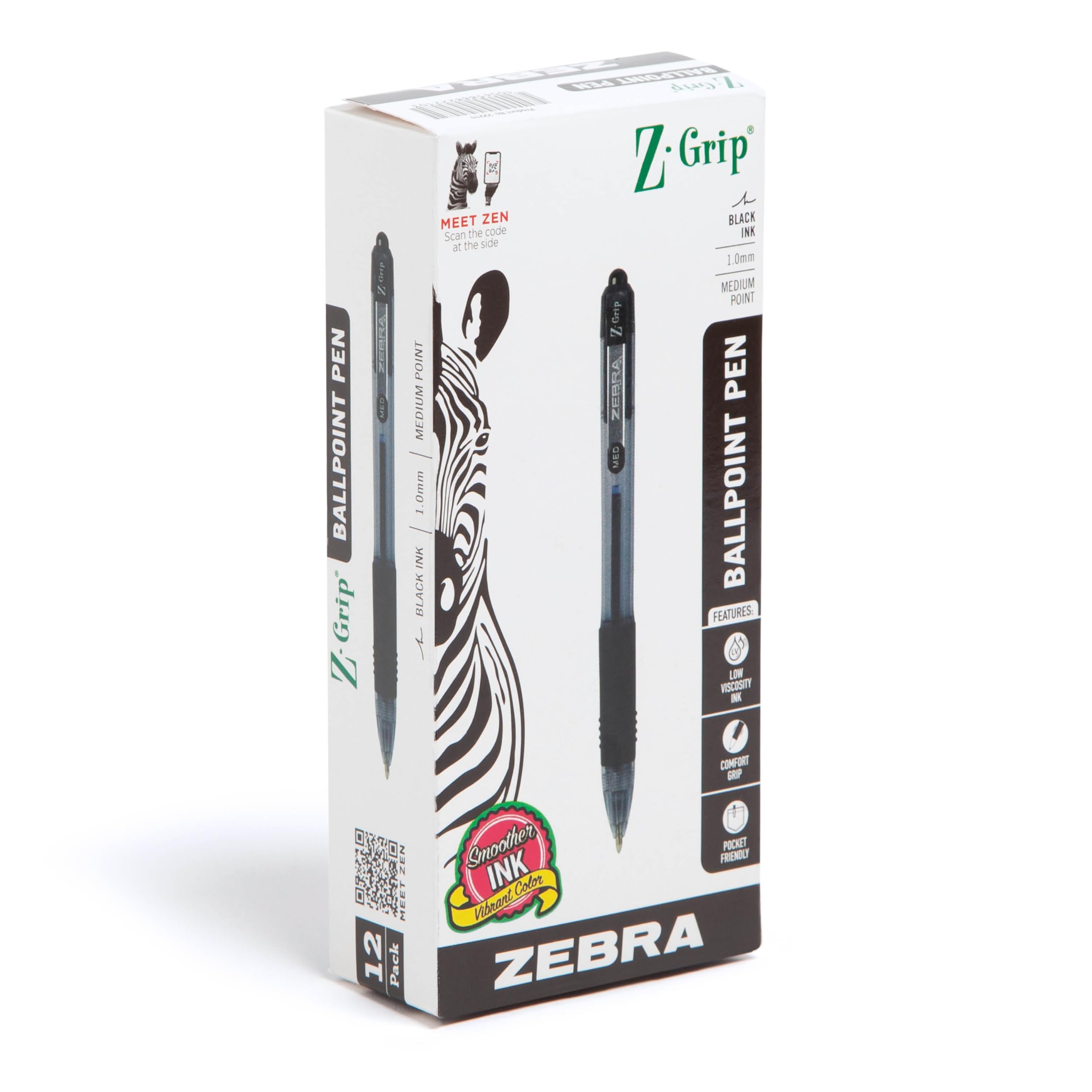 Foto 2 pulgar | Bolígrafo Zebra Pen Z-grip Retráctil 1,0 Mm 12 Unidades - Venta Internacional