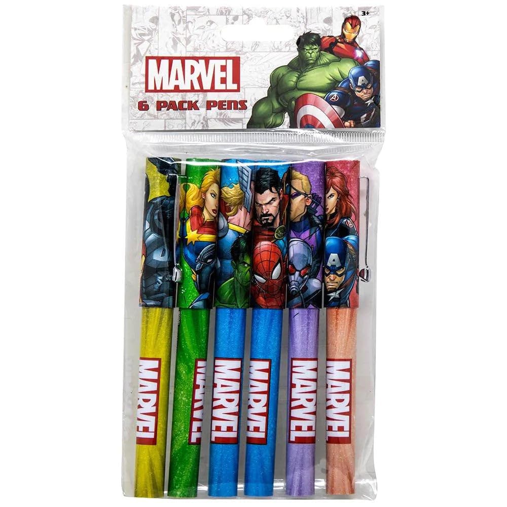 Foto 2 pulgar | Juego De Bolígrafos Disney Marvel Avengers 6 Para Todas Las Edades - Venta Internacional.