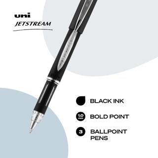 Foto 2 | Bolígrafo Uni-ball Jetstream 33928pp, Bolígrafo De 1,0 Mm, Negro Intenso, 3 - Venta Internacional.