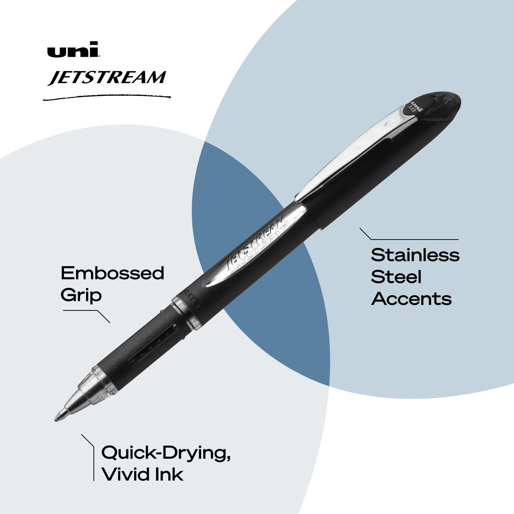 Foto 3 | Bolígrafo Uni-ball Jetstream 33928pp, Bolígrafo De 1,0 Mm, Negro Intenso, 3 - Venta Internacional.
