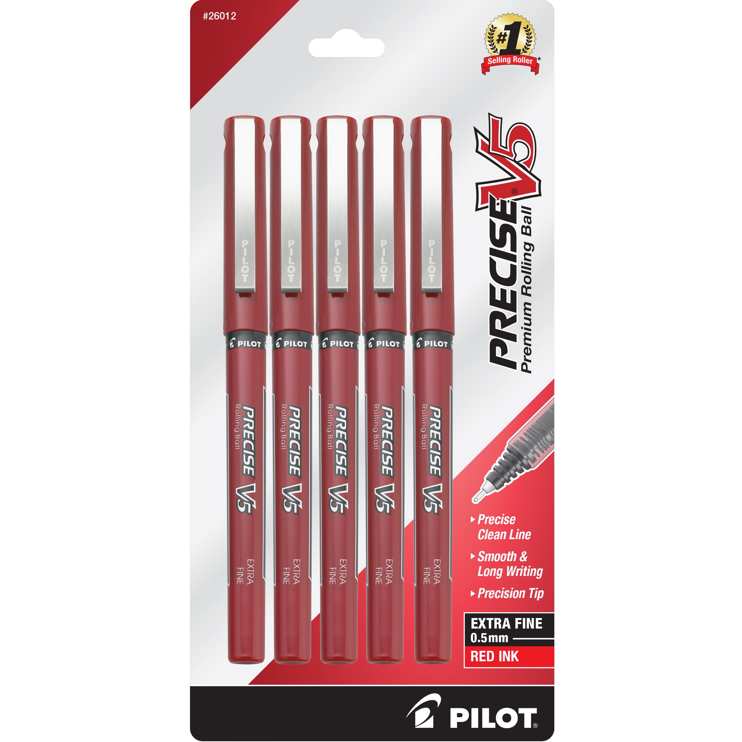 Foto 2 pulgar | Bolígrafos con Punta Extra Fina Pilot Precise V5 Rojo 5 Piezas- Venta Internacional
