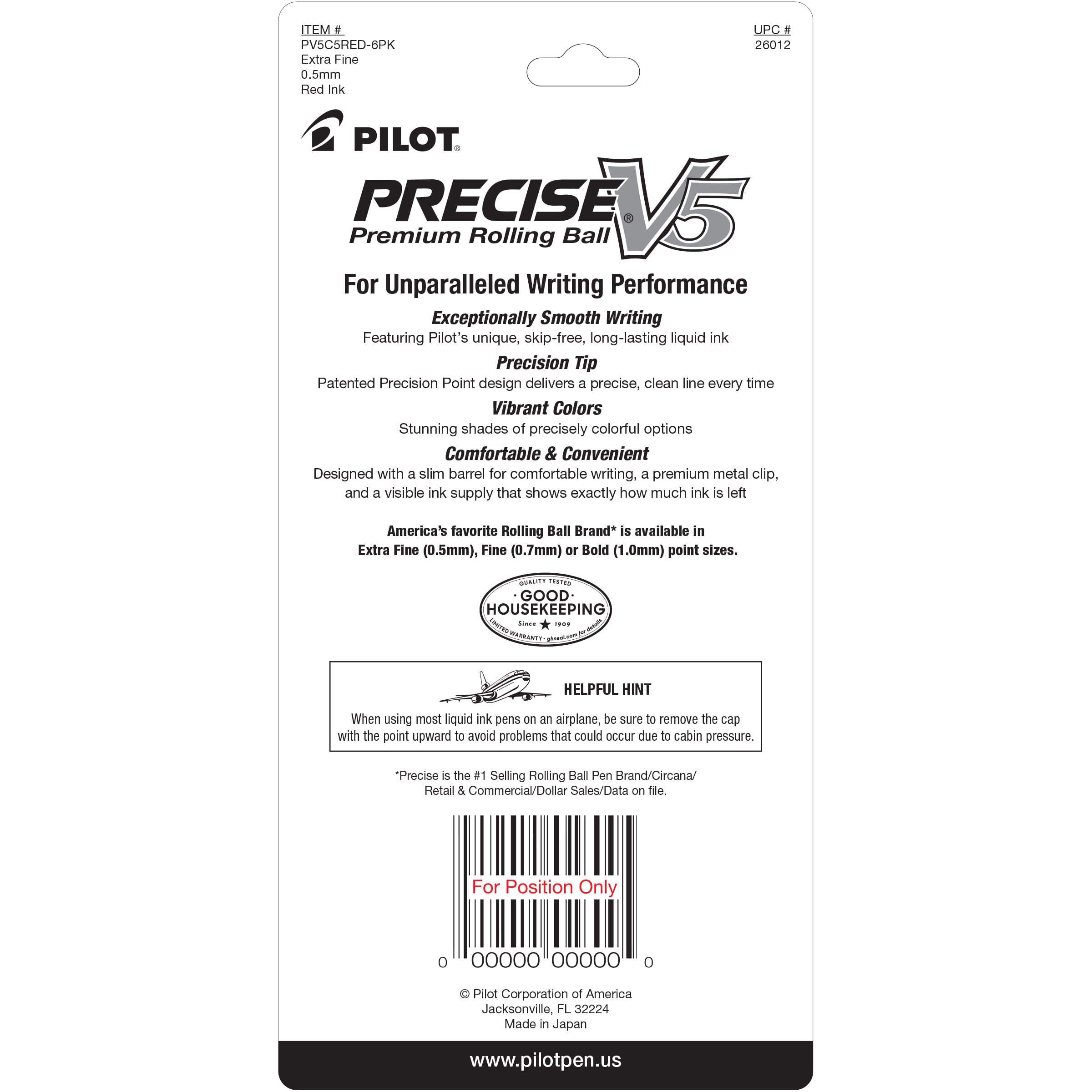 Foto 3 pulgar | Bolígrafos con Punta Extra Fina Pilot Precise V5 Rojo 5 Piezas- Venta Internacional