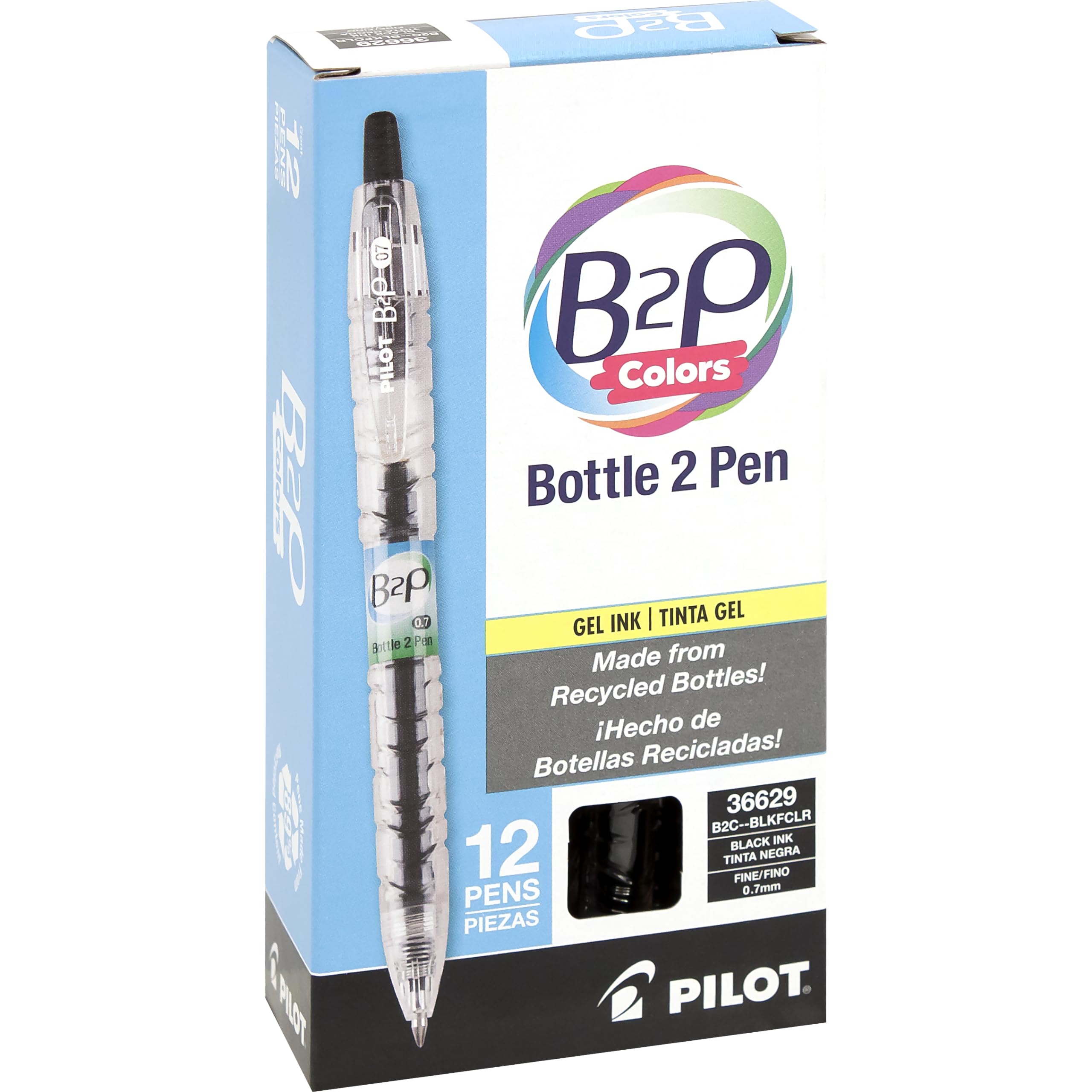 Foto 2 pulgar | Bolígrafo de Gel Pilot B2P Negro 12 Piezas - Venta Internacional