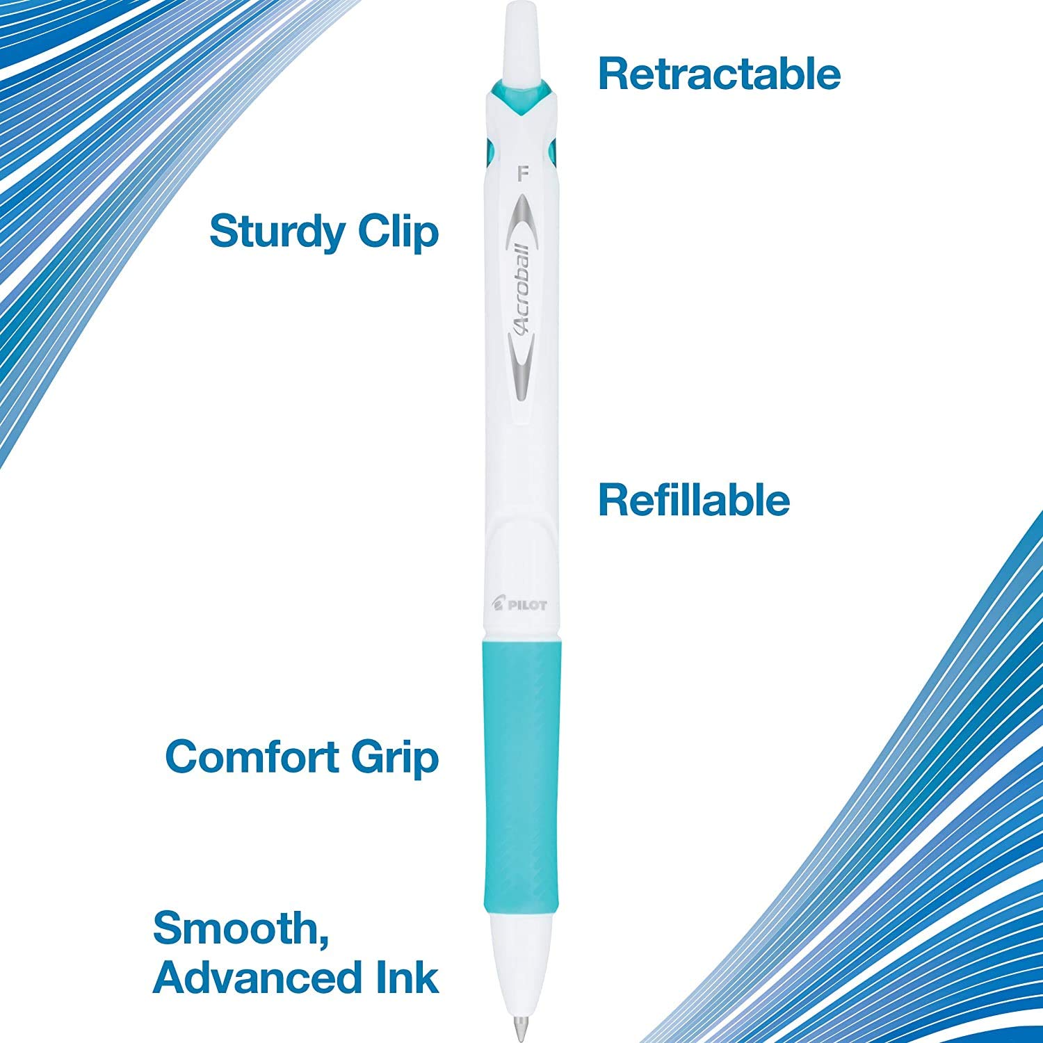 Foto 4 | Bolígrafo Pilot Acroball Purewhite Retráctil - Venta Internacional
