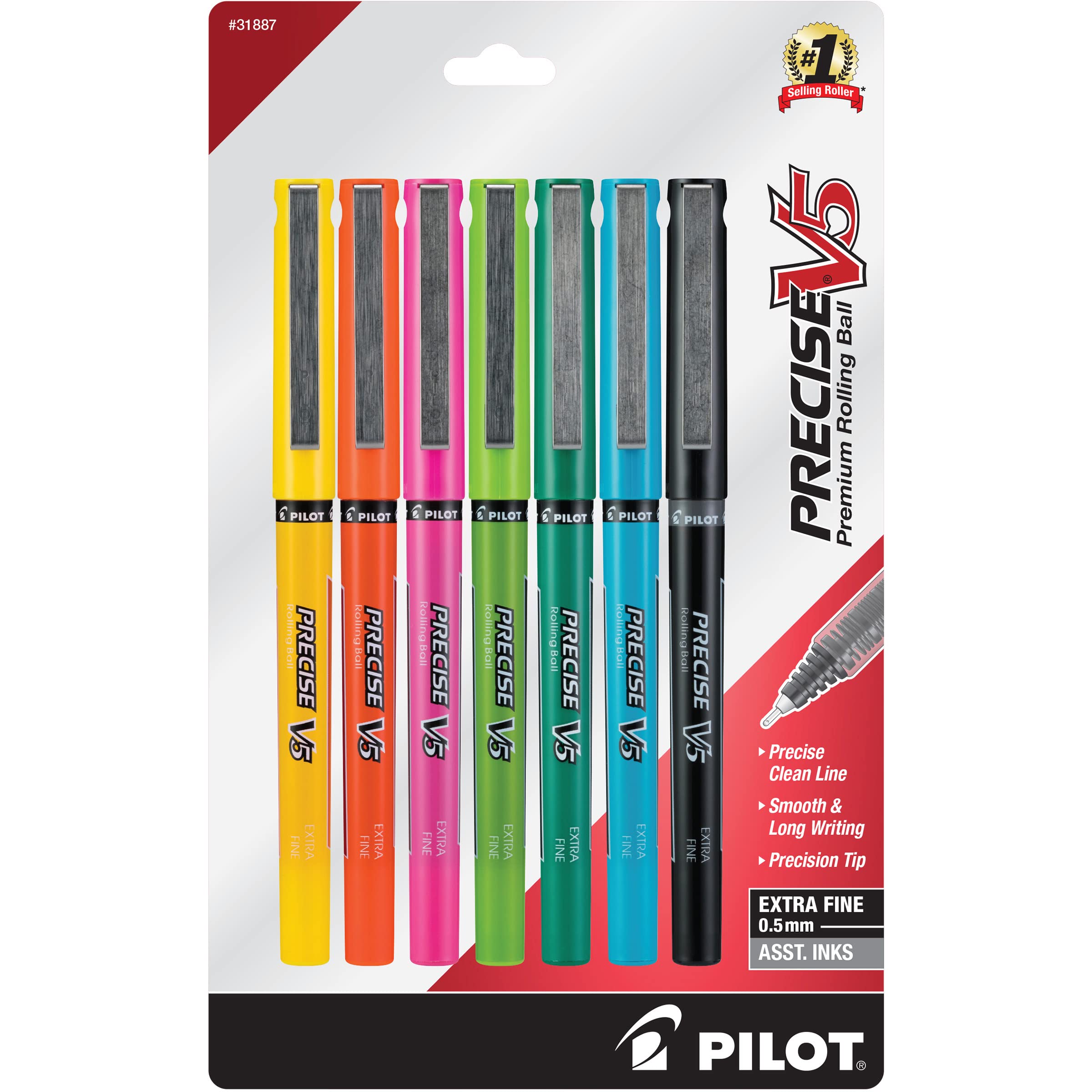 Foto 2 pulgar | Bolígrafos Pilot Precise V5 Extrafinos 0,5 Mm 7 Piezas- Venta Internacional