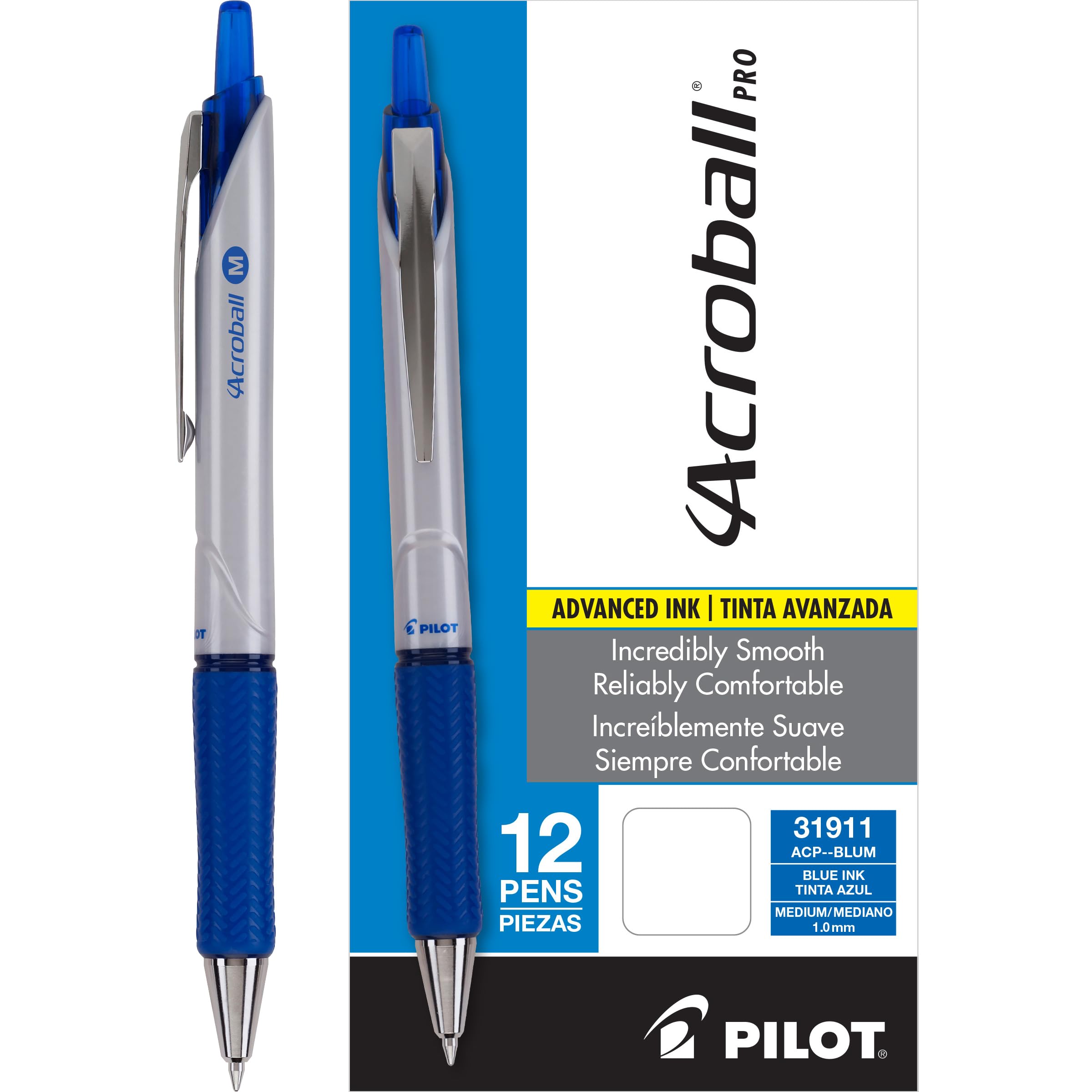 Foto 1 | Bolígrafos Pilot Acroball Pro De Tinta Azul, Paquete De 12 - Venta Internacional.