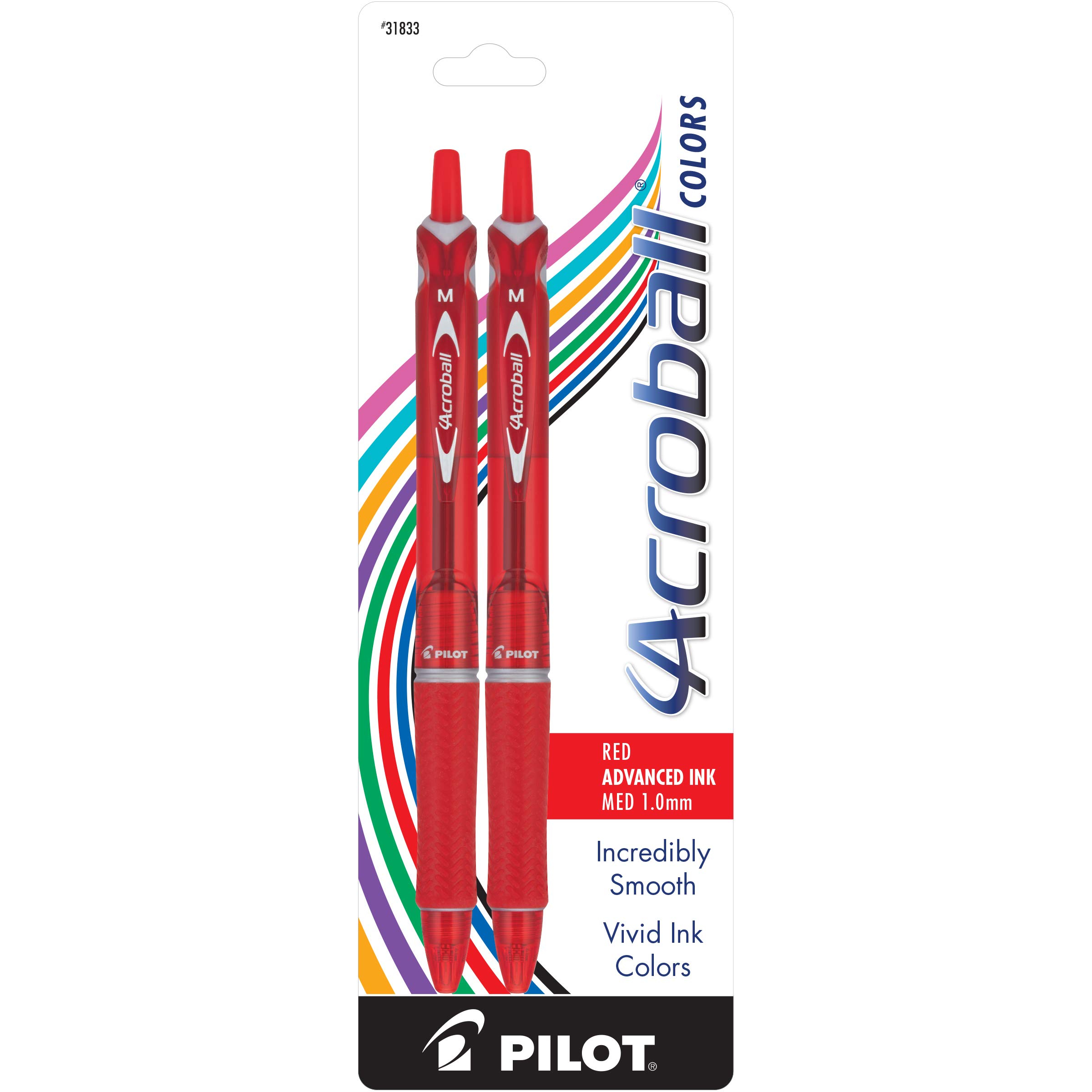 Foto 2 pulgar | Bolígrafos Pilot Acroball Colors De Tinta Roja, Paquete De 2 - Venta Internacional.