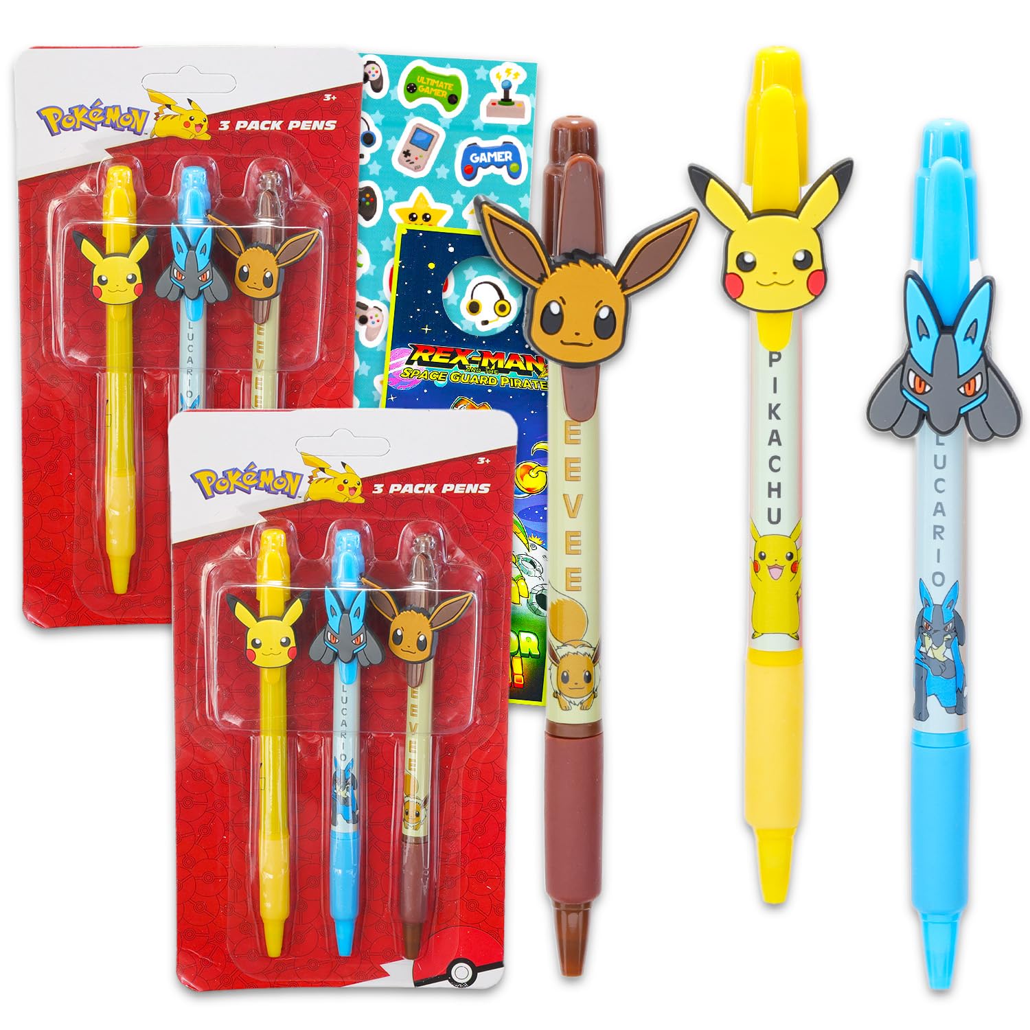 Foto 2 pulgar | Juego De Bolígrafos Nintendo Pokémon 6 Con Pegatinas Para Niños - Venta Internacional.
