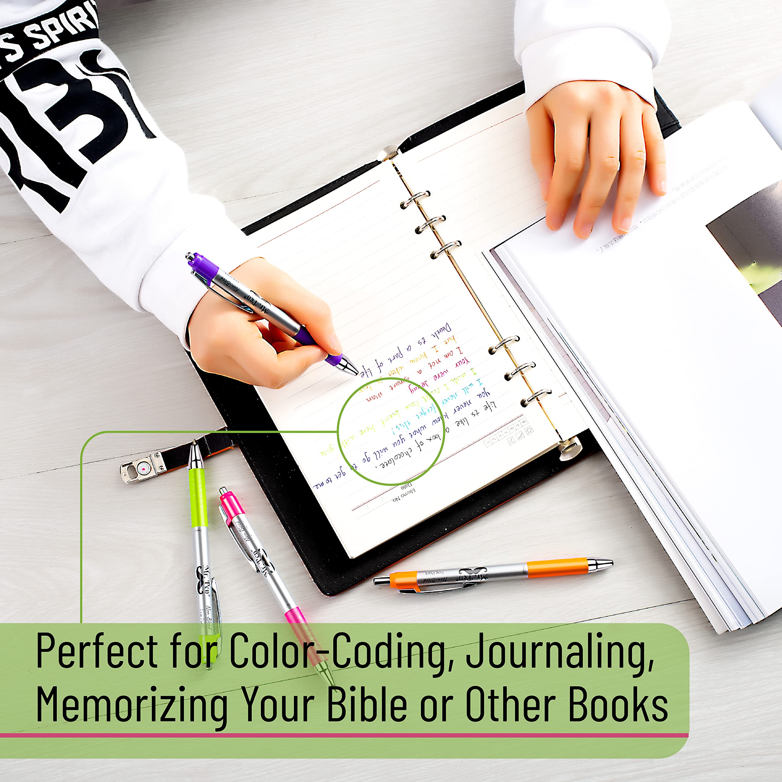 Foto 5 | Bolígrafos Mr. Pen Bible No Bleed Through, Paquete De 16, Varios Colores - Venta Internacional.