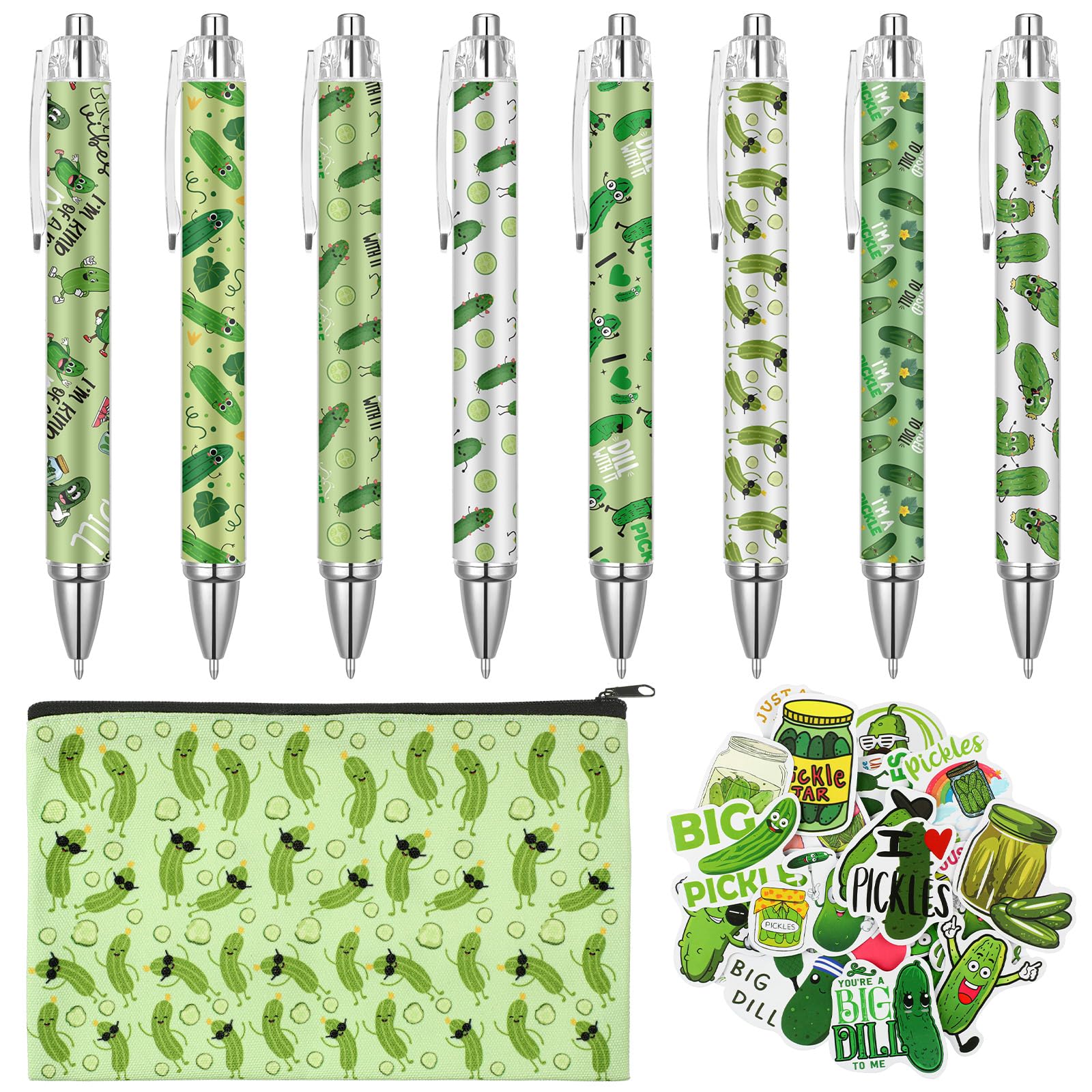 Set De Papelería Frienda Pickle, Bolígrafos De Tinta En Gel Con Bolsa Para Lápices - Venta Internacional.