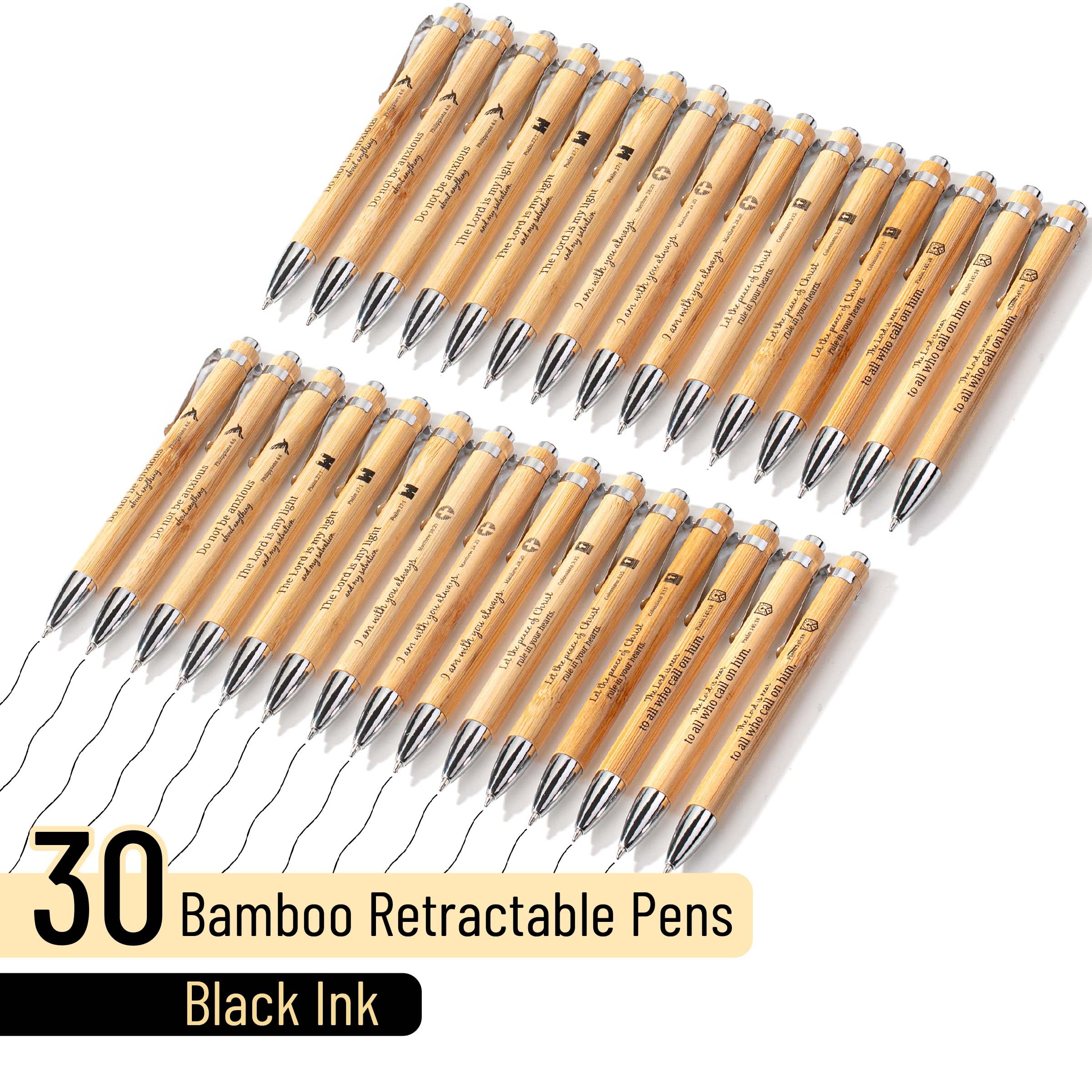 Foto 3 pulgar | Pen Mr. Pen Bible Verse Bamboo, Paquete De 30 Unidades, Tinta Negra, 1 Mm - Venta Internacional.