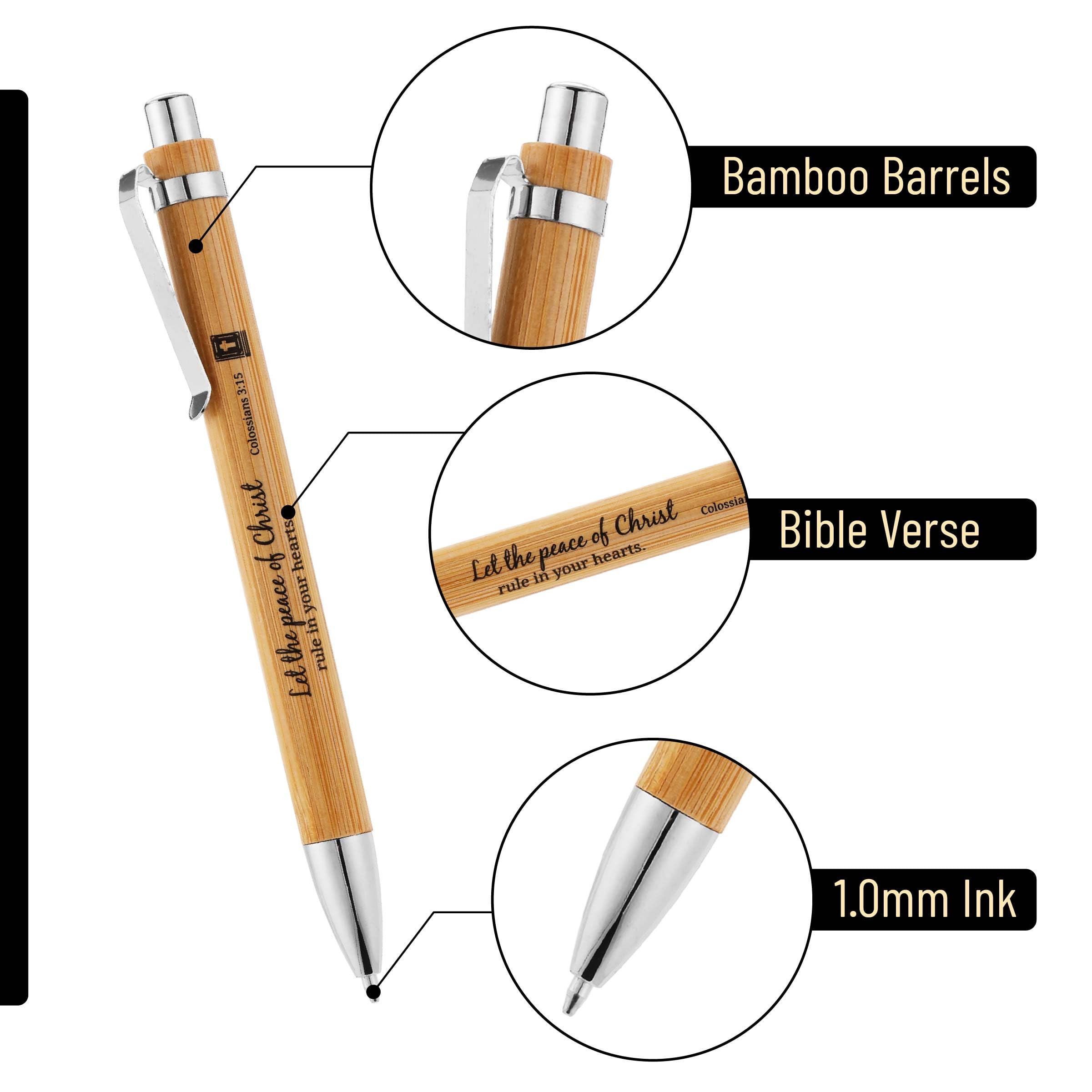 Foto 4 pulgar | Pen Mr. Pen Bible Verse Bamboo, Paquete De 30 Unidades, Tinta Negra, 1 Mm - Venta Internacional.