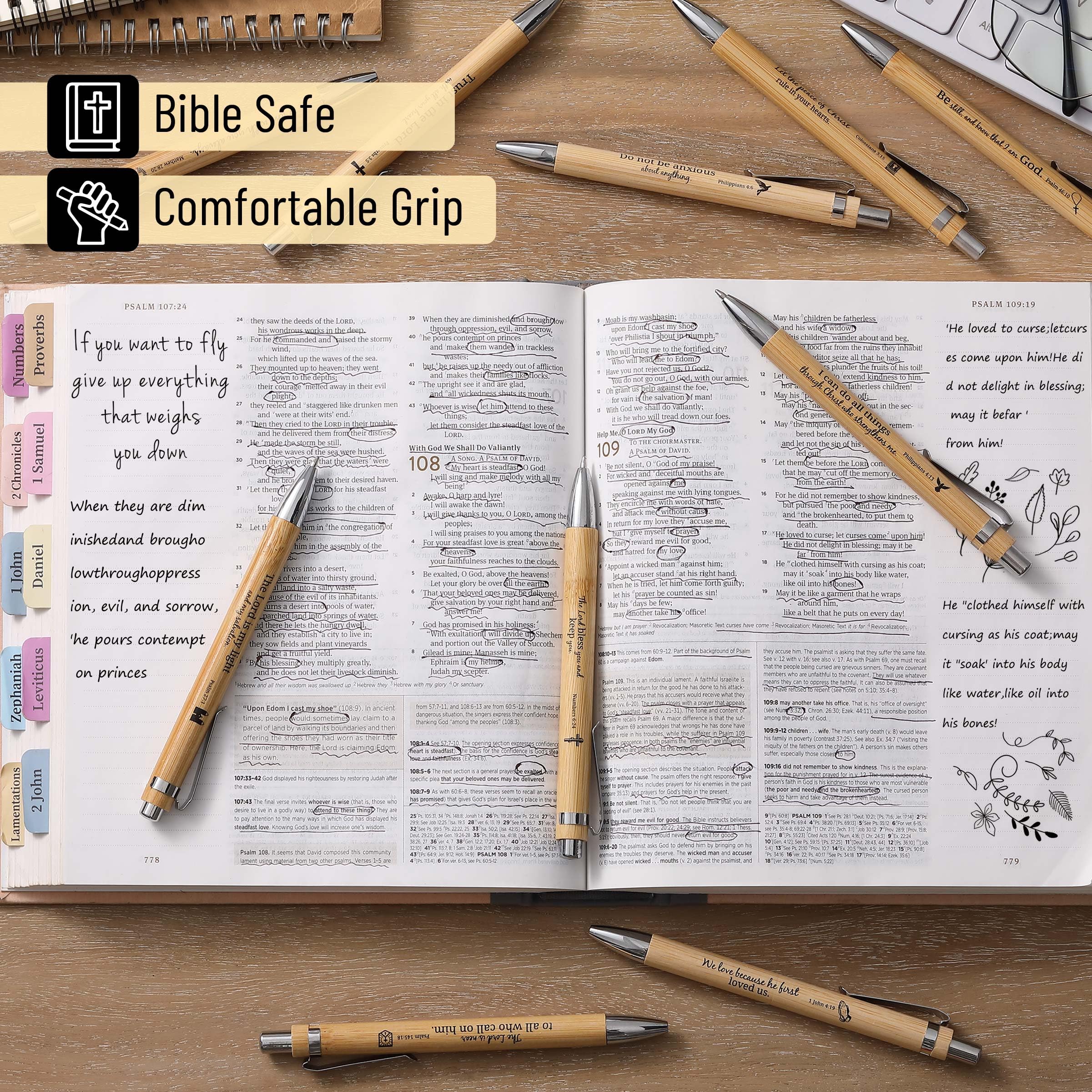 Foto 5 | Pen Mr. Pen Bible Verse Bamboo, Paquete De 30 Unidades, Tinta Negra, 1 Mm - Venta Internacional.