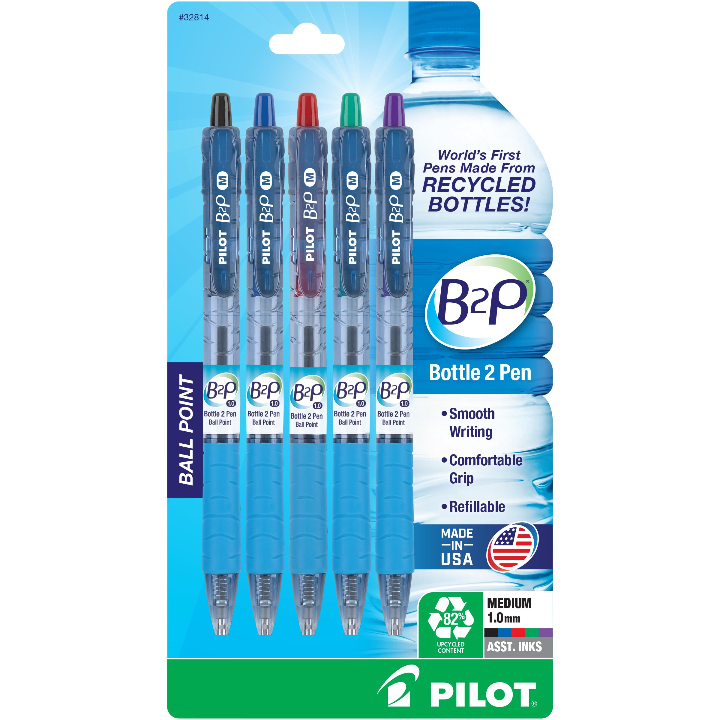 Bolígrafo Pilot B2p De Botella A Bolígrafo, Paquete De 5 - Venta Internacional.