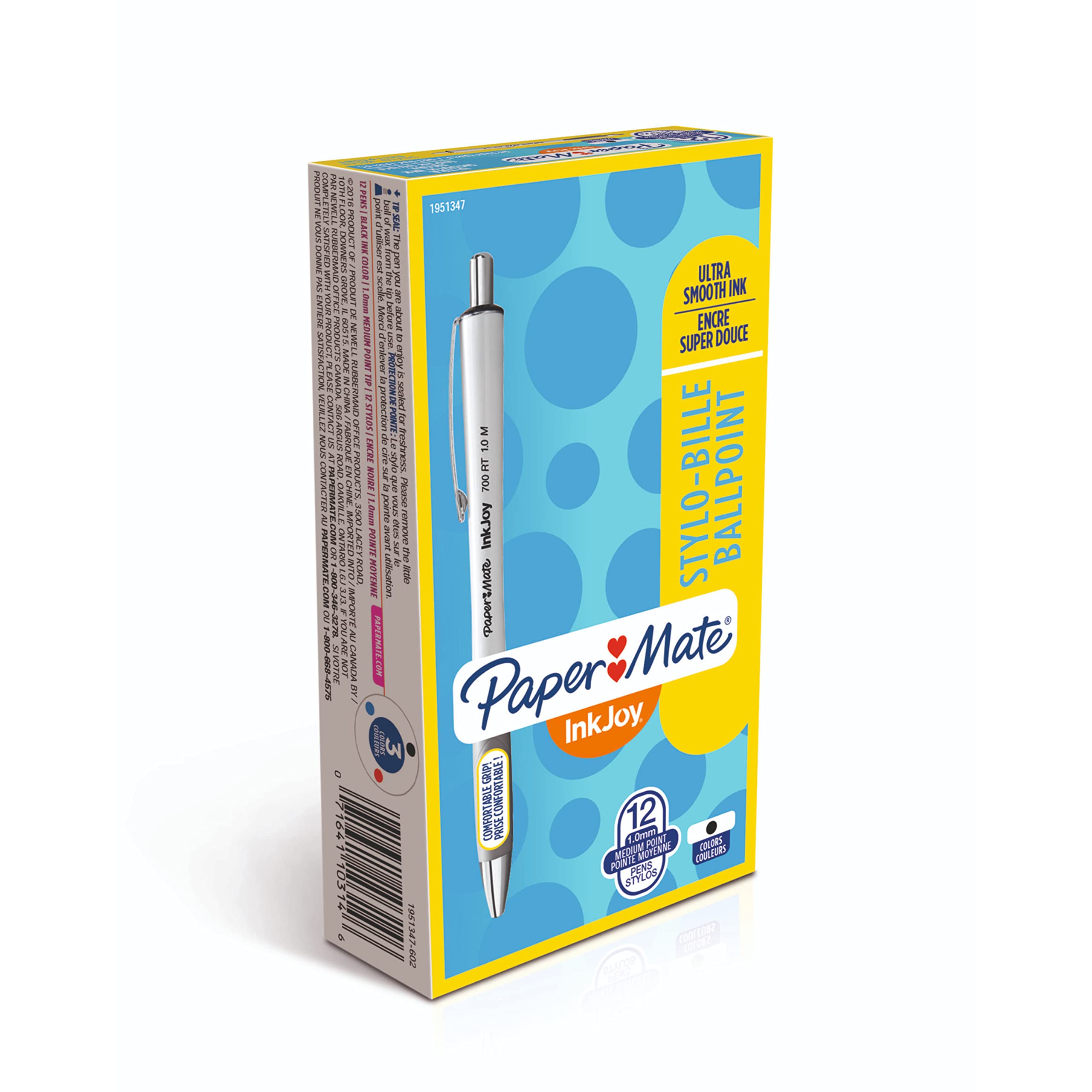 Bolígrafos Paper Mate Inkjoy 700rt De Punta Mediana X12 - Venta Internacional.