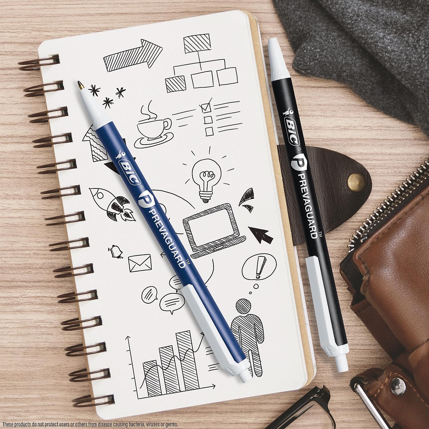 Foto 6 | Bolígrafo Bic Prevaguard Clic Stic Medium Point Black 12 - Venta Internacional.