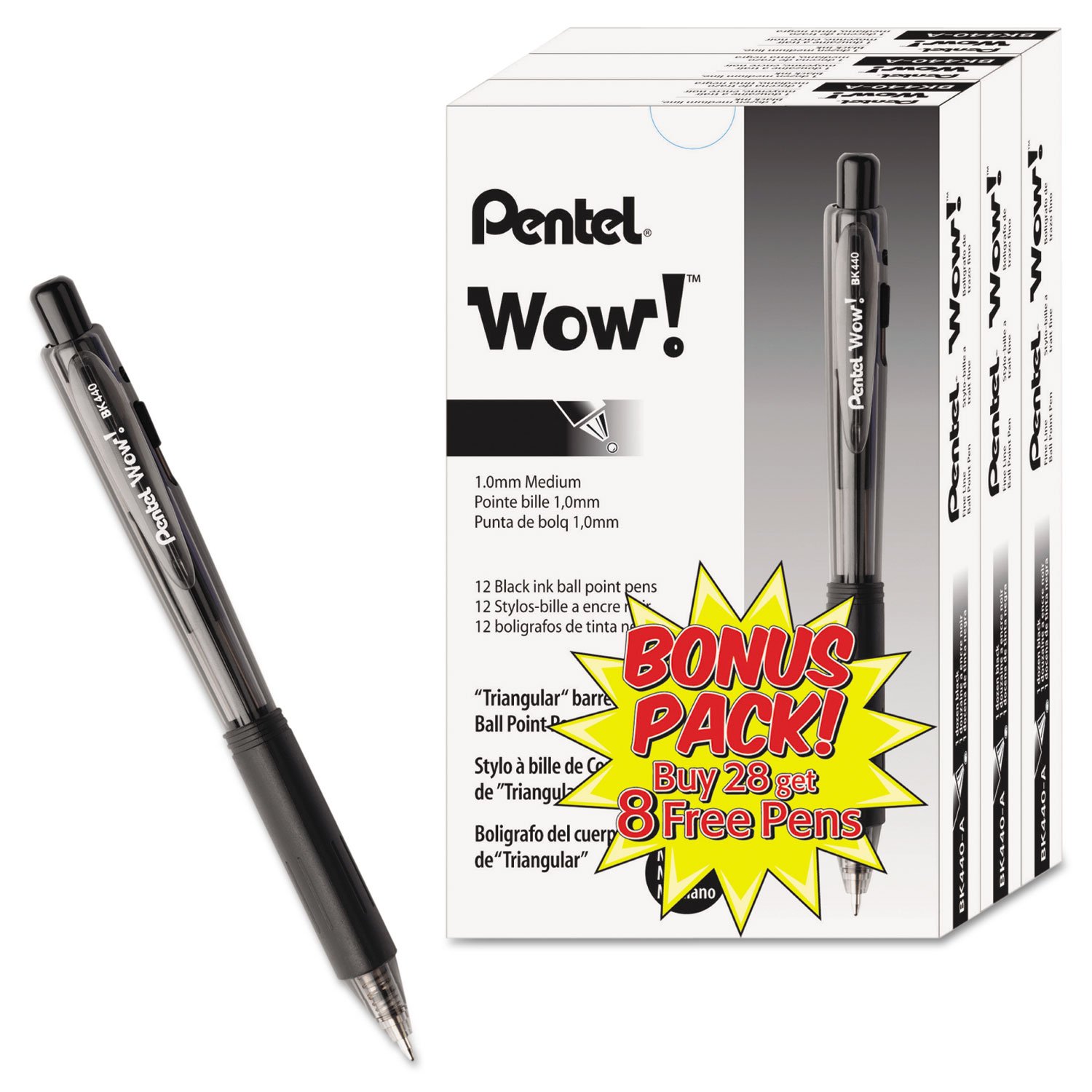 Foto 4 pulgar | Bolígrafo Pentel ¡guau! Bk440aswus, Negro, Paquete De 36 Unidades, 1 Mm - Venta Internacional.