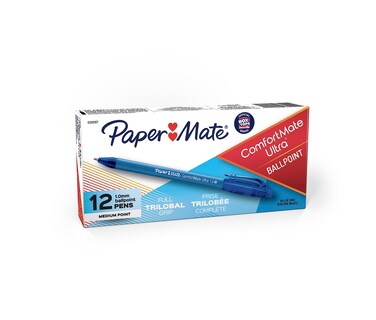 Foto 4 | Bolígrafos Paper Mate Comfortmate Azul 12 Unidades - Venta Internacional.