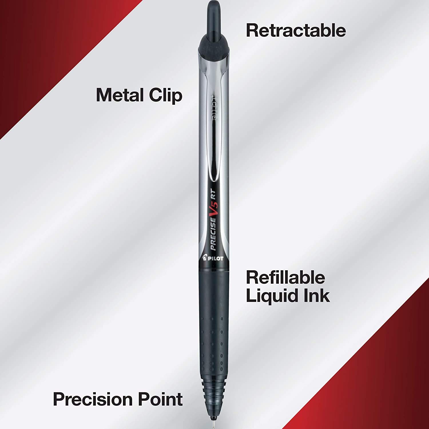 Foto 3 pulgar | Pen Pilot Precise V5 Rt Recargable Y Retráctil Negro X12 - Venta Internacional.