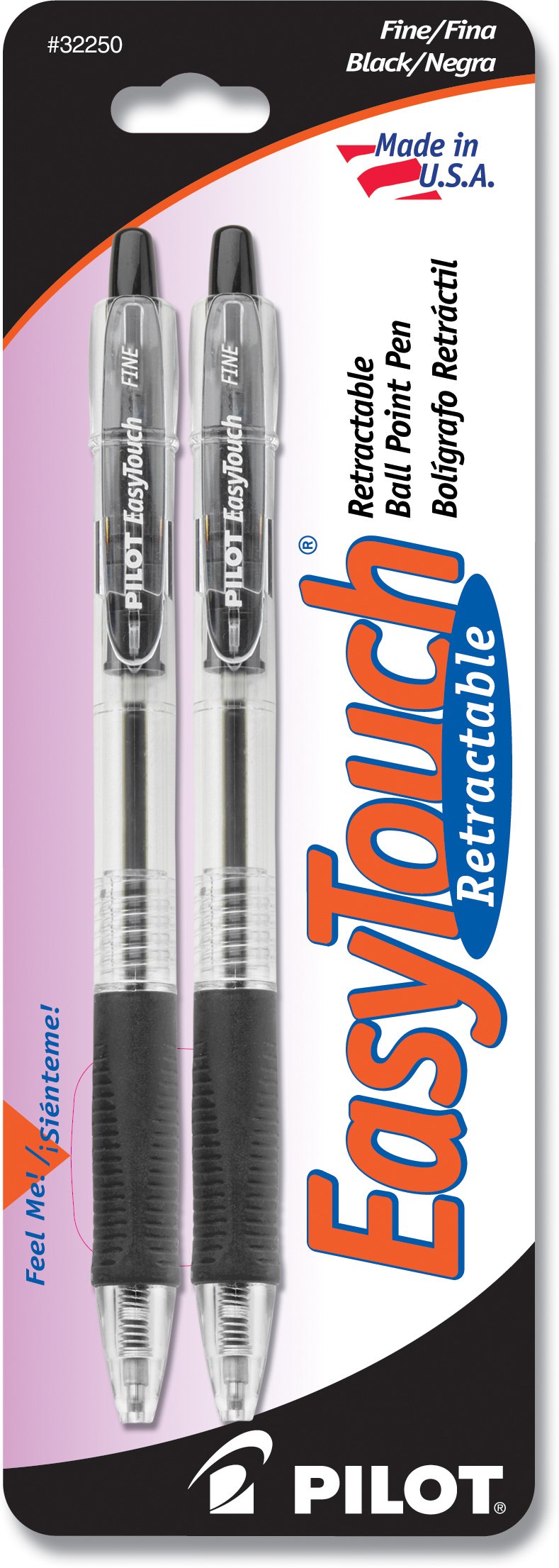 Bolígrafos Pilot Easytouch Retráctiles De Punta Fina, Paquete De 2 - Venta Internacional.
